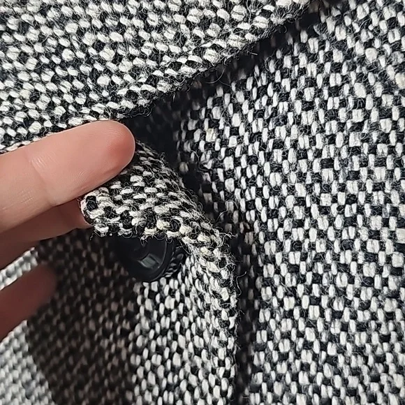 NINE WEST pea coat Size 4 black white - Picture 6 of 8